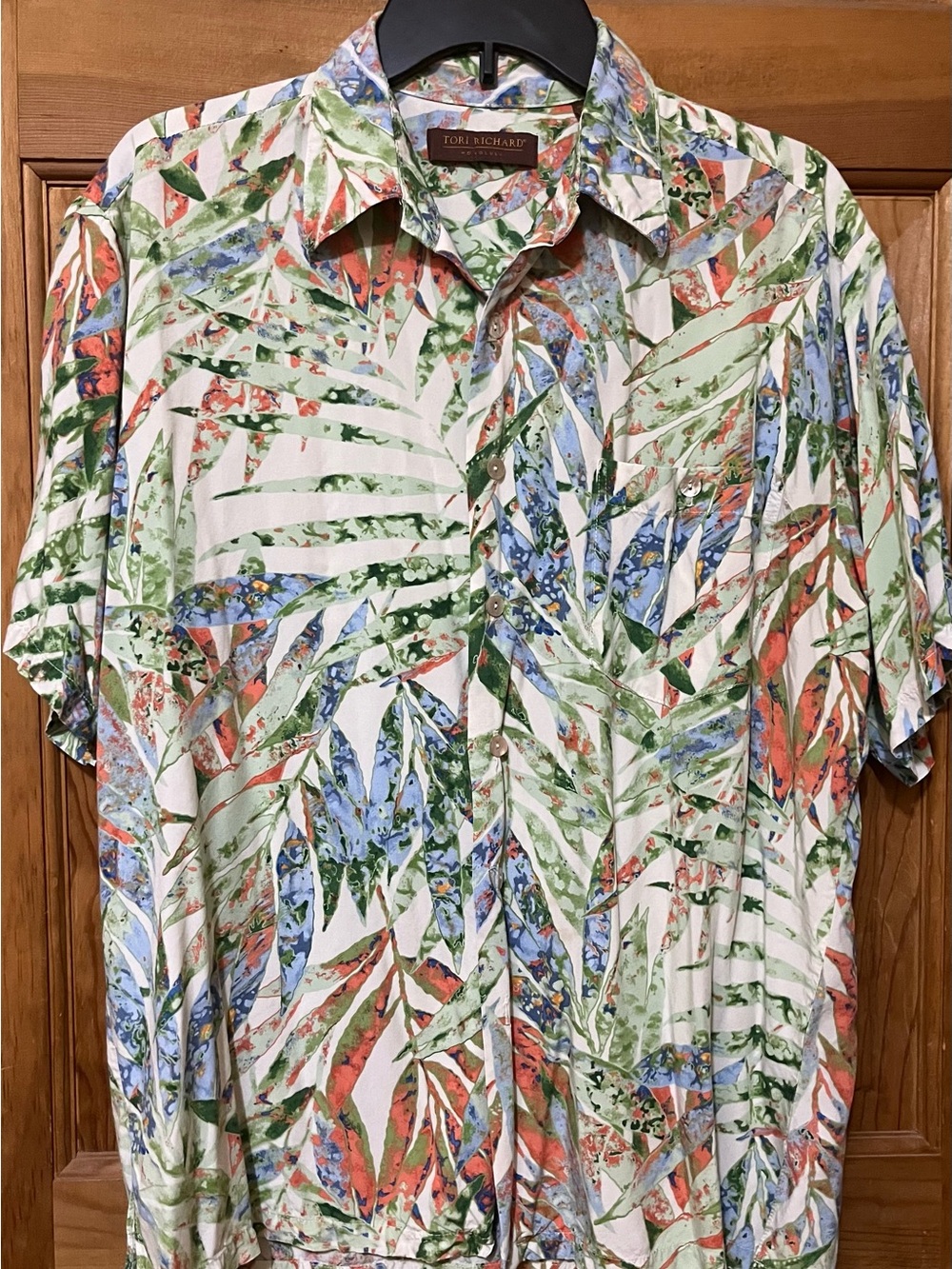 Tori Richard Men’s Tropical Leaf Print Hawaiian Shirt Size Medium